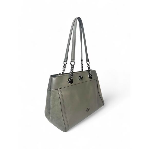 Coach Turnlock Edie Leather & Suede Carryall Bag - Picture 3 of 9